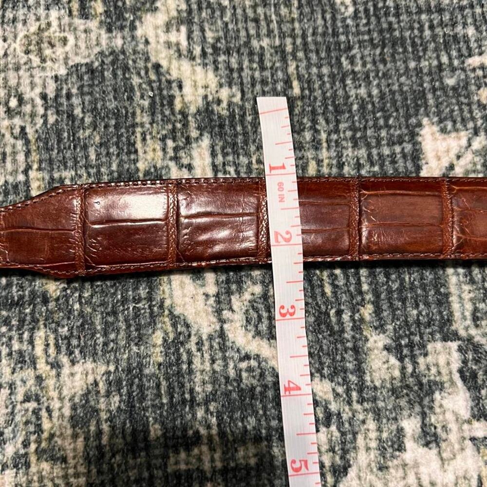 Vintage ONYX Croc Embossed Leather Western Belt Brown 42 - Picture 6 of 7